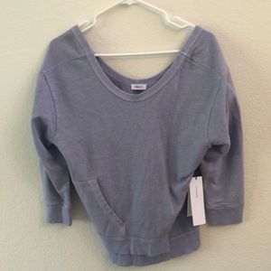 Wilt new thistle shrunken 3/4 sleeve backless sweatshirt